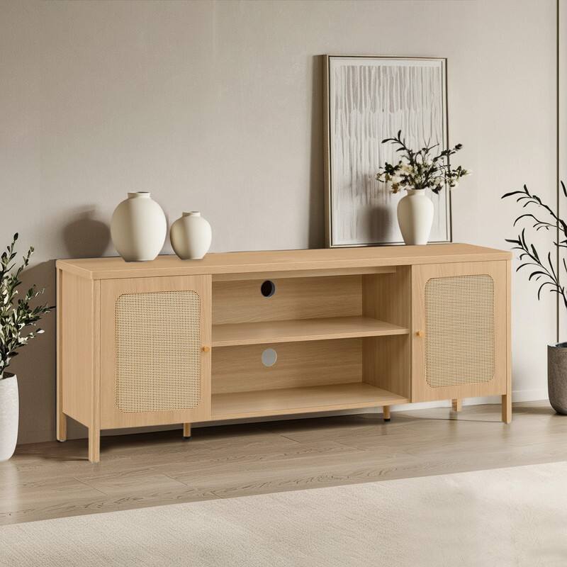 Spruce & Spring 62" Bohemian TV Stand Modern Media Console Entertainment Center