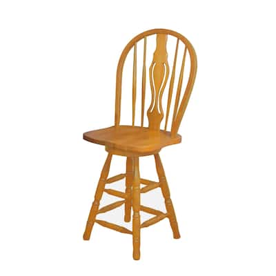 46" light oak brown keyhole barstool