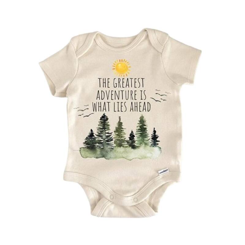 Adventure Hiking Travel Forrest - Baby Boy Girl Clothes Infant Bodysuit Funny Cute - Natural - 0-3M