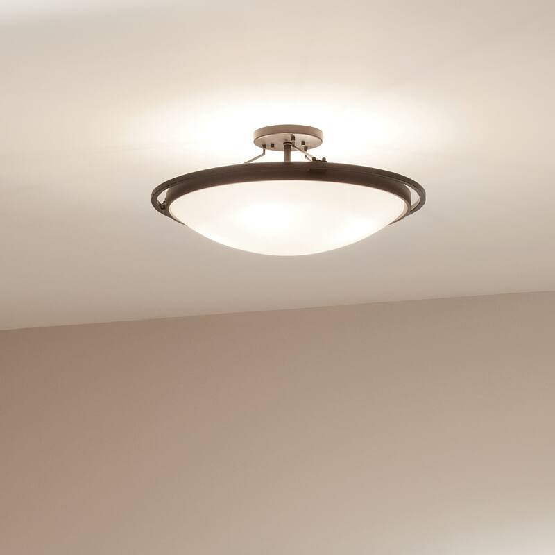 Kichler Lighting 23.25 inch 4-Light Semi Flush Mount Light Black