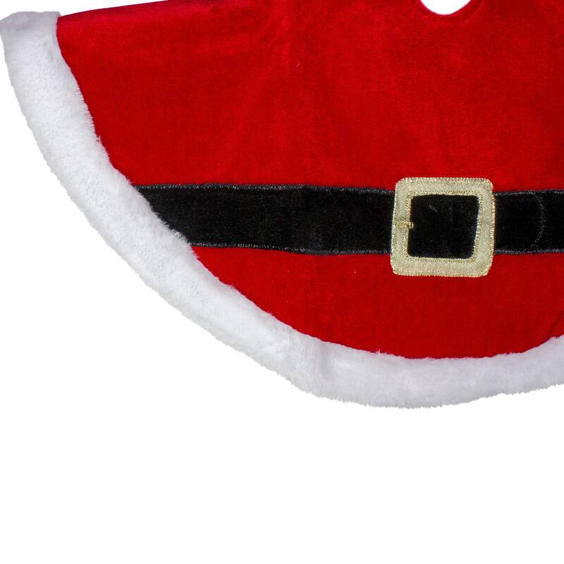 20" Traditional Red and White Santa Claus Belt Buckle Mini Christmas Tree Skirt - 20