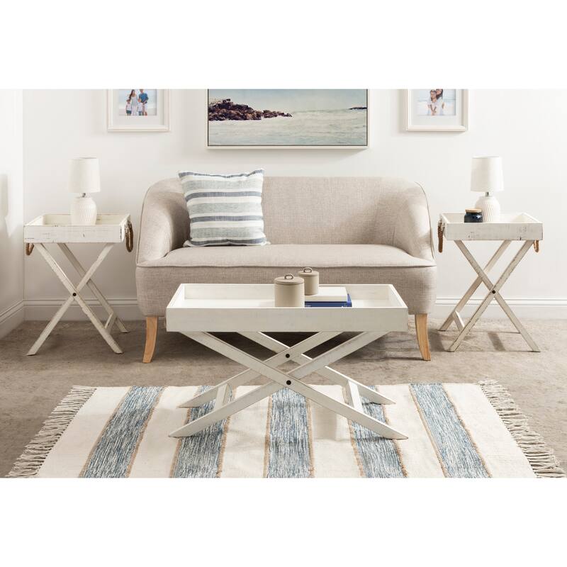 Kate and Laurel Bayville Wooden Tray Coffee Table - 32x16x18