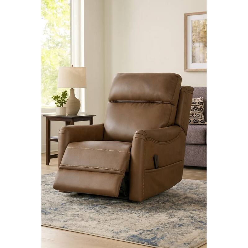 Lift Chair, Brown Faux Leather, Air Massage, 3 Zone Heating, USB