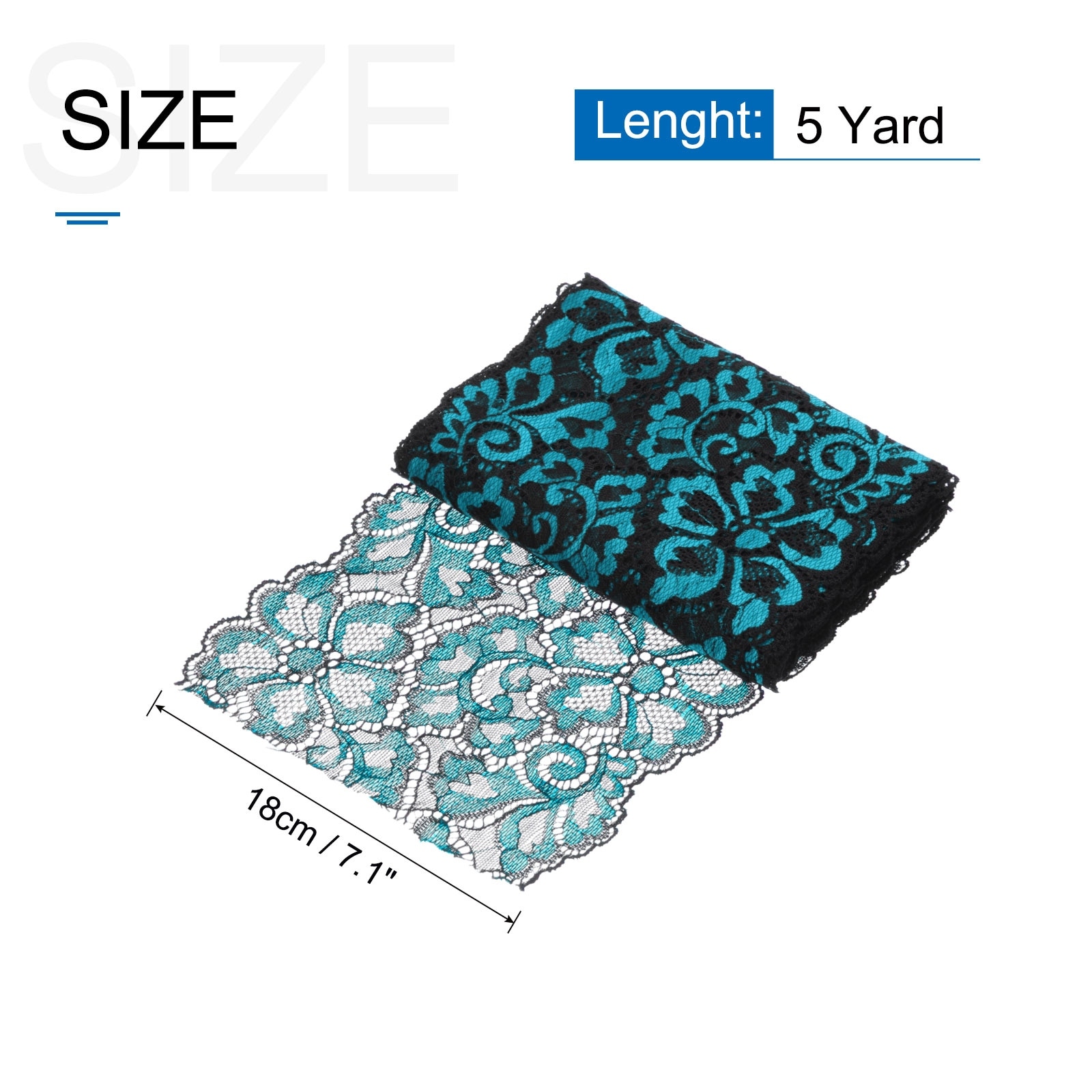 Lace Ribbon Floral Pattern Lace Trim Ribbon for Sewing Making,and DIY Crafts,Gift Wrapping,Wedding - 7.1 Inch Wide 5 Yard