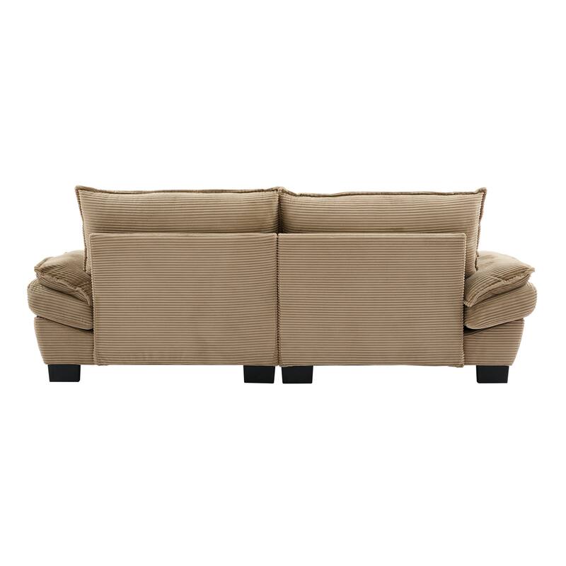 Corduroy Couch Loveseat Sofa with Pillows,Comfy Upholstered Deep Seat Sofa for Bedroom,Living Room,Office