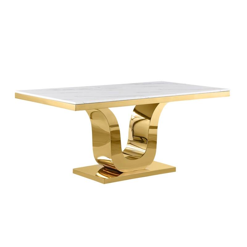 Best Quality Furniture Rectangular White Marble Dining Table
