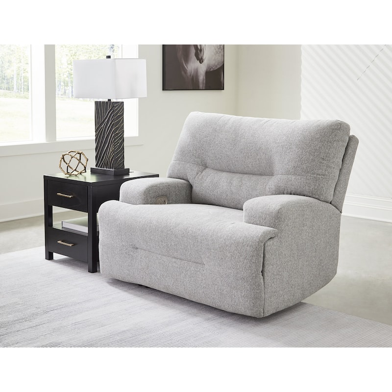 Signature Design by Ashley Acklen Place Wide Seat Power Recliner - Gray