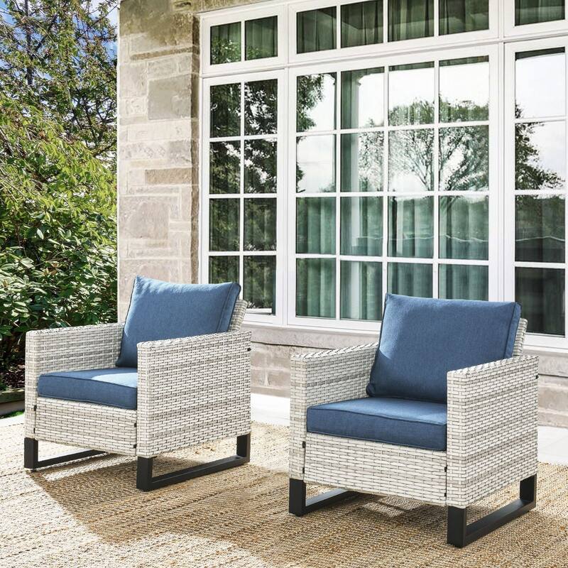 Gymojoy Wicker Patio Chairs with Olefin Cushions Weather-Resistant