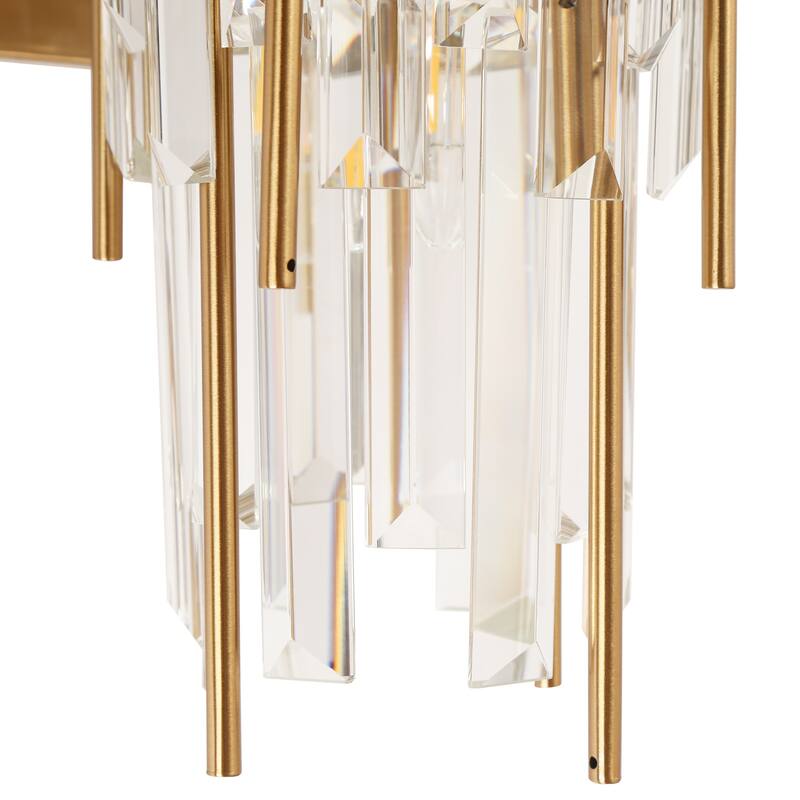 Modern Crystal 1-Light Wall Sconce Gold Bathroom Vanity Light