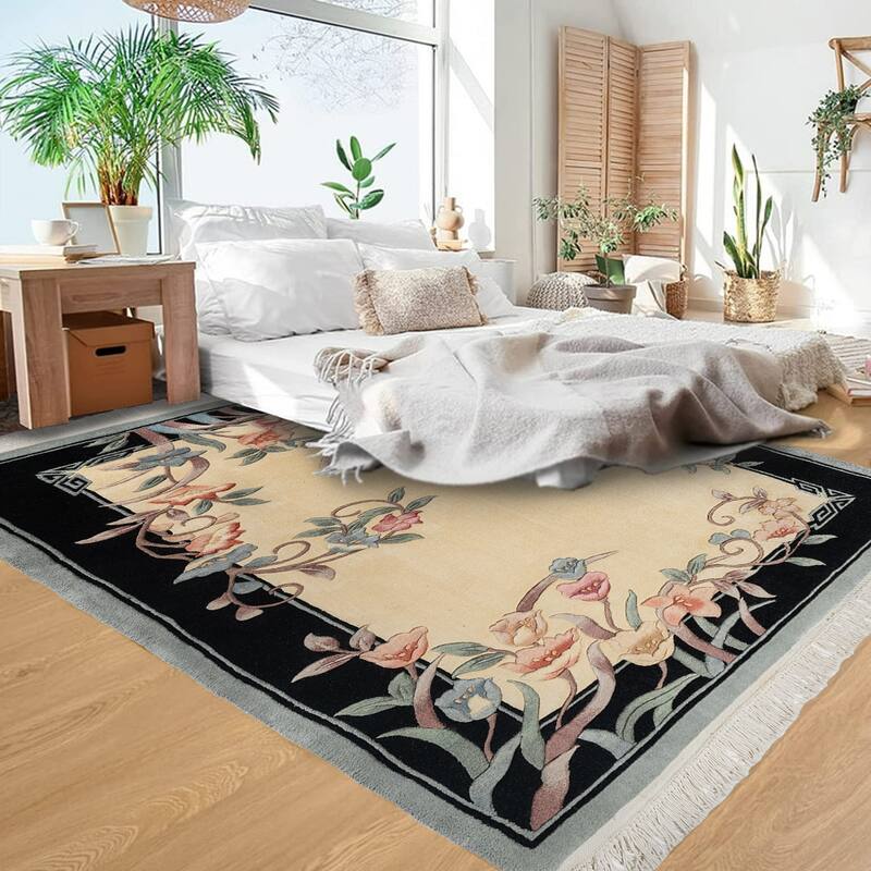 Gertmenian Oriental Estate Traditional Oriental Floral Border Metallion Hand Knot Wool Area Rug Collection
