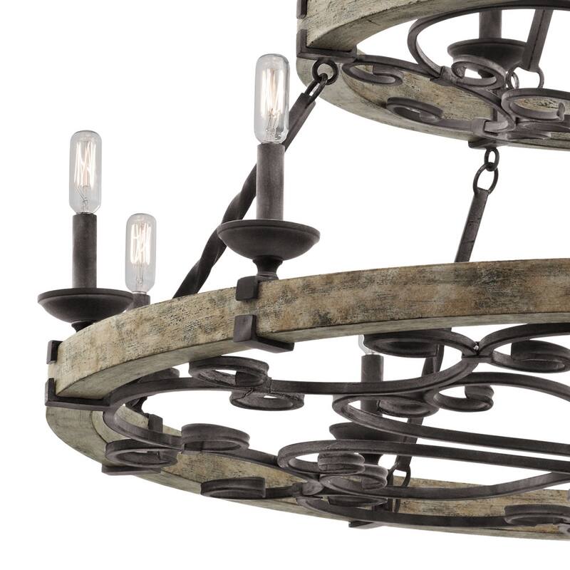 Kichler Taulbee 15 Light 44" Wide 2 Tier Ring Chandelier