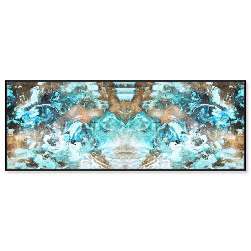 Blazing Blue Gold Long Panoramic Canvas by Art Remedy - Black - 54" x 20"