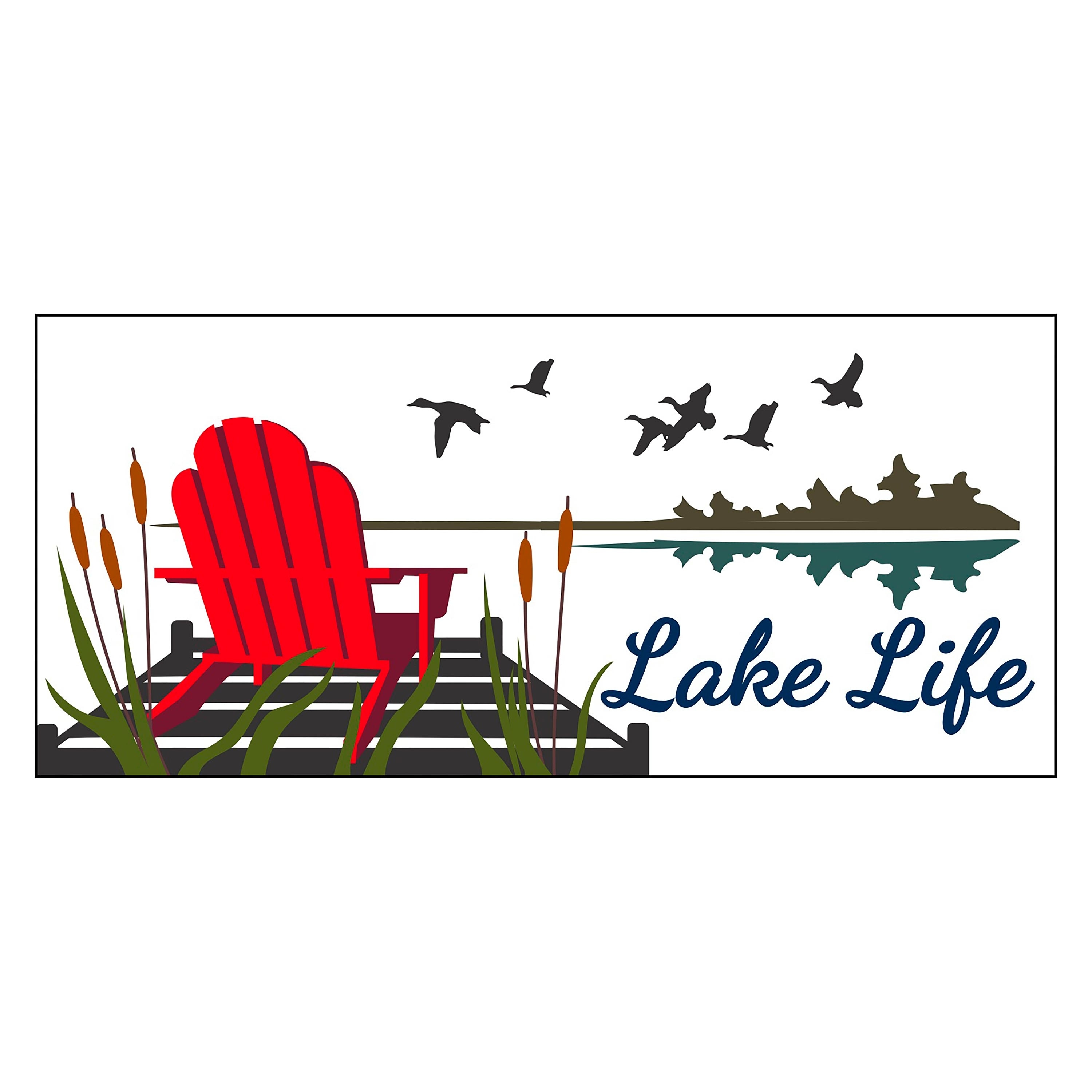 Lake Life Flocked Coir Sassafras Switch Door Mat - 22" x 10"