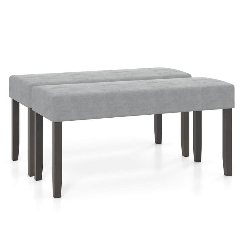 Costway 1/2 PCS Upholstered Entryway Bench with Padded Seat Solid - 2 PCS