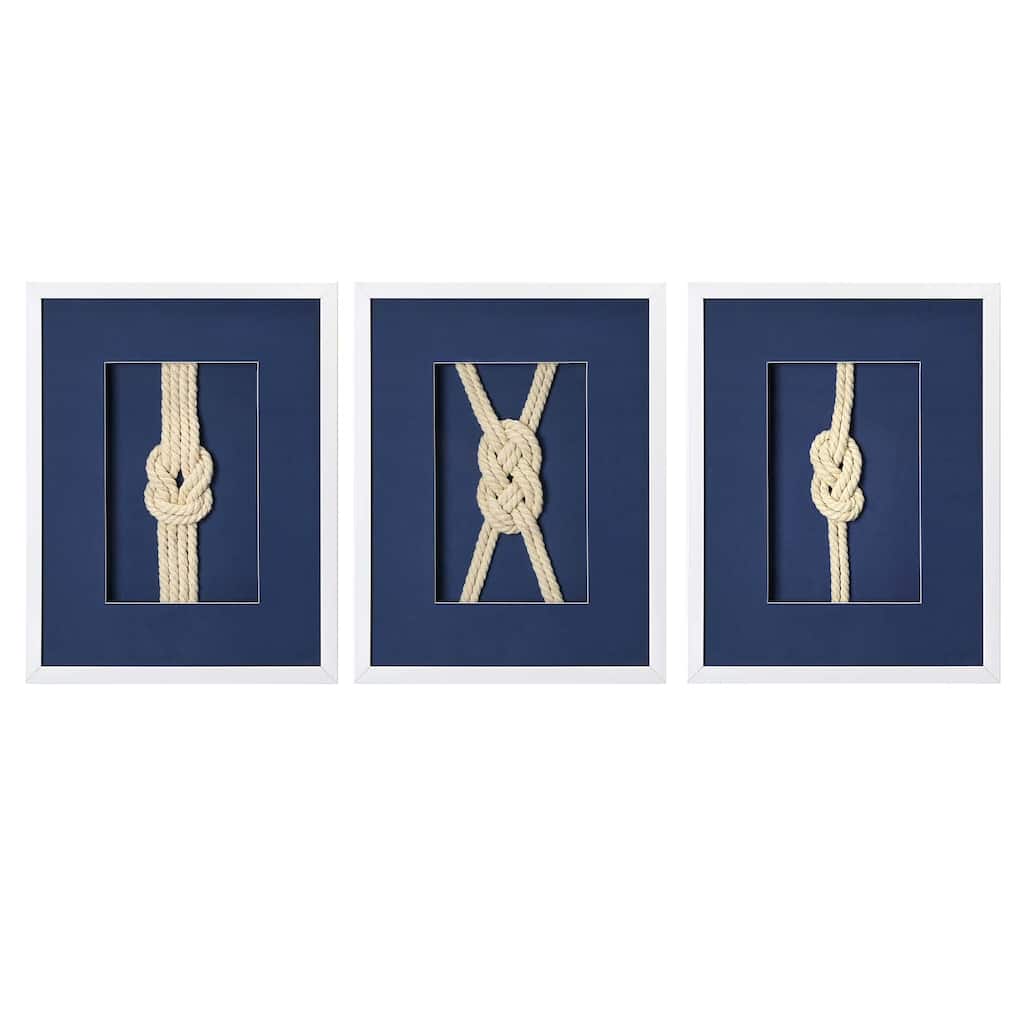 American Art Decor Naut Shore Framed Wall Decor Knots - 11" x 14" - 11" x 14"