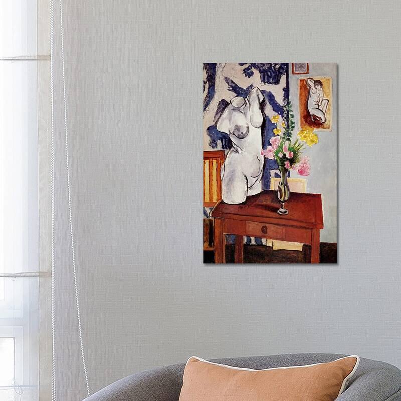 iCanvas "Plaster Torso and Bouquet of Flowers" by Henri Matisse Canvas Print - 26x18x1.5
