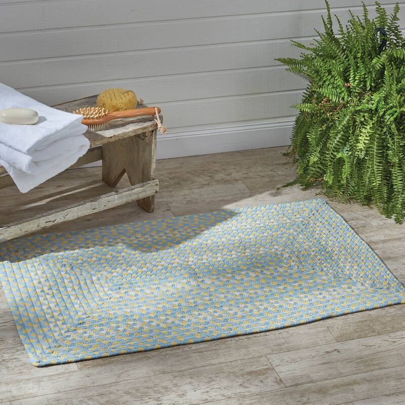 Park Designs Cozy Cottage Braided Blue Rectangle Indoor Rug 27" x 45" - 2'3"x3'9"
