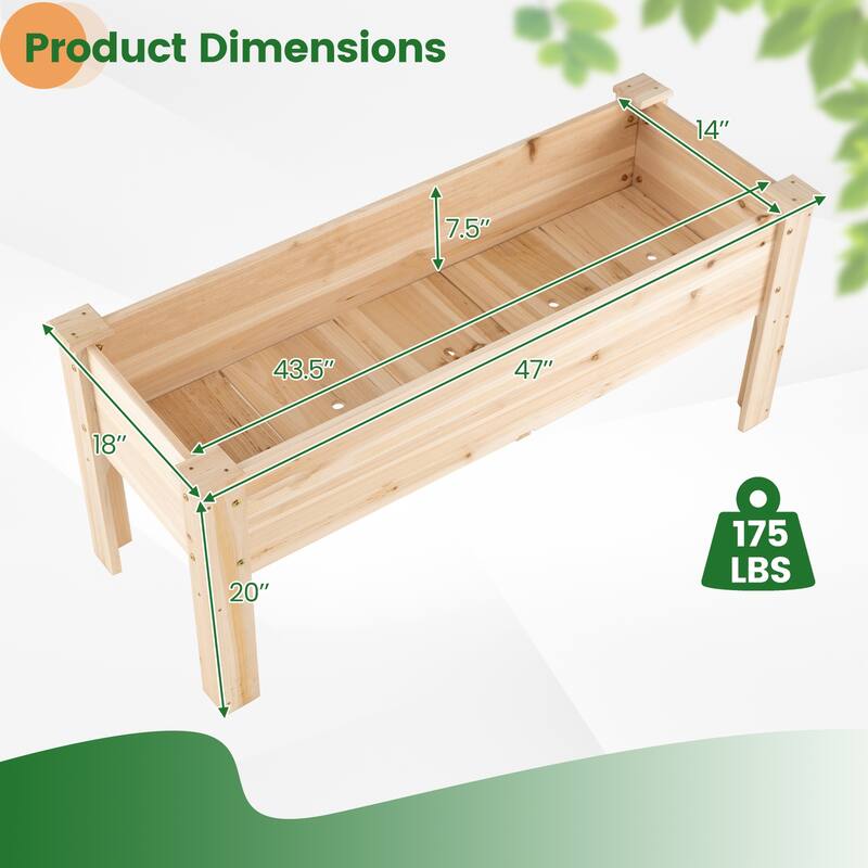 Costway Raised Garden Bed Elevated Planter Box Wood for Vegetable