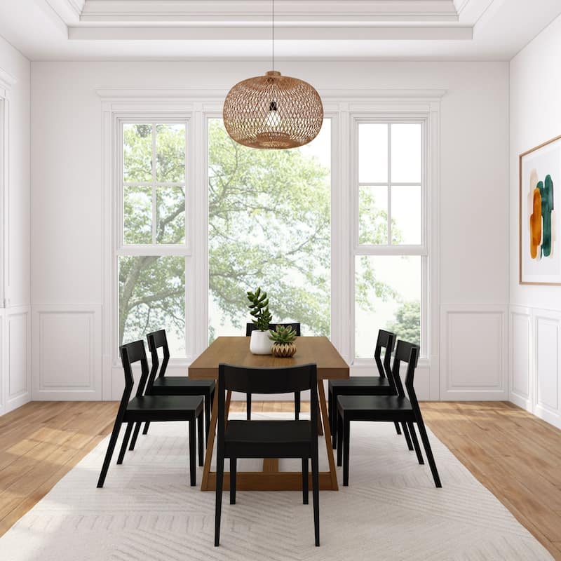 Plank and Beam 72" Classic Solid Wood Table and Chairs Dining Set