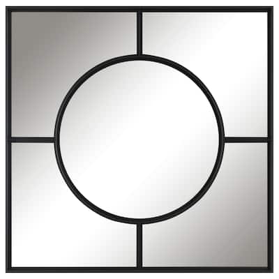 Warehouse Square Window Wall Mirror - 39.25" - Black