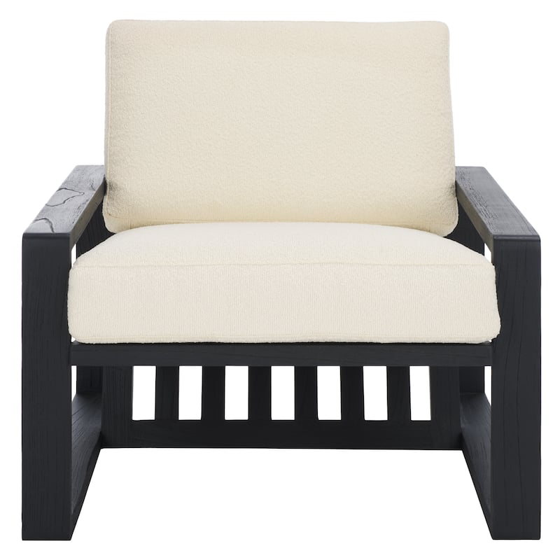 SAFAVIEH Couture Decarlo Boucle Wooden Frame Accent Chair - 30"W x 33"D x 27"H