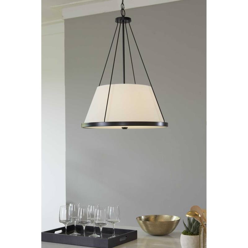 Progress Lighting P500357 Saffert 3 Light 22" Wide Pendant with Linen