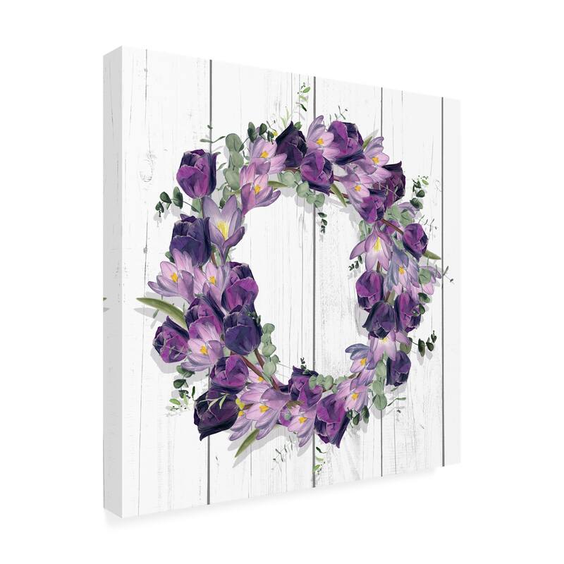 Jennifer Paxton Parker 'Purple Tulip Wreath I' Canvas Art