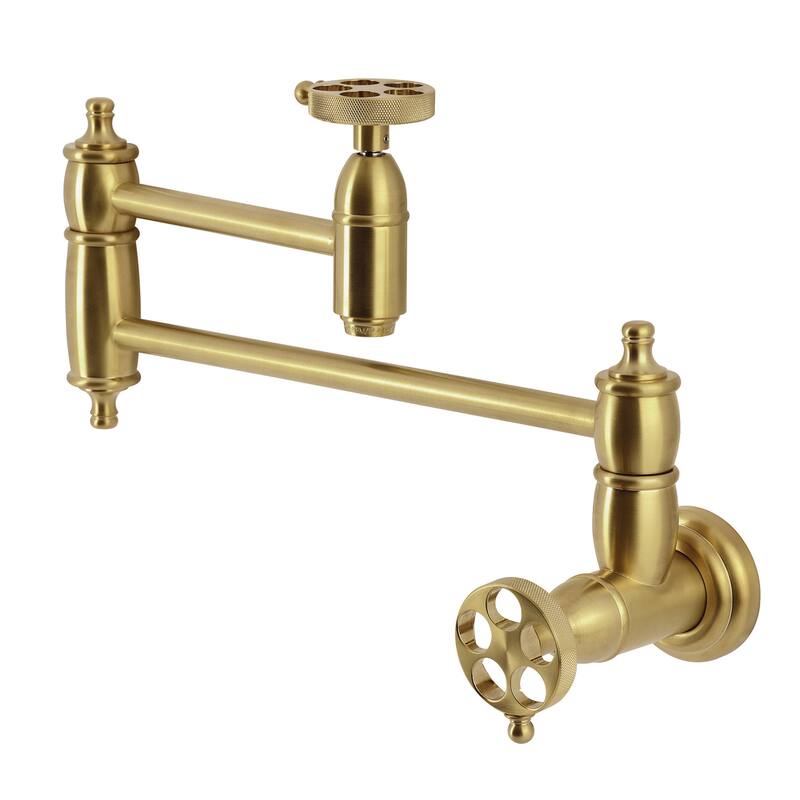 Kingston Brass KS310.RKZ Wendell 3.8 GPM Wall Mounted Single Hole Pot - Brushed Brass