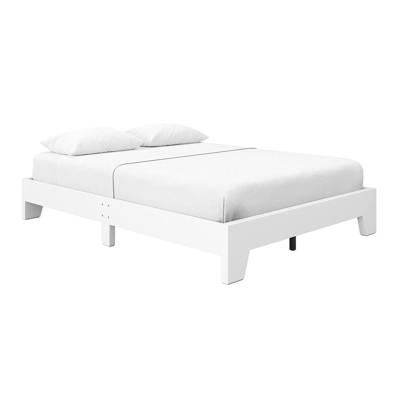 Wood Platform Bed and Mattress Bundle - Bed Frame with 8 in. Gel Memory Foam Mattress Included, Easy Assembly