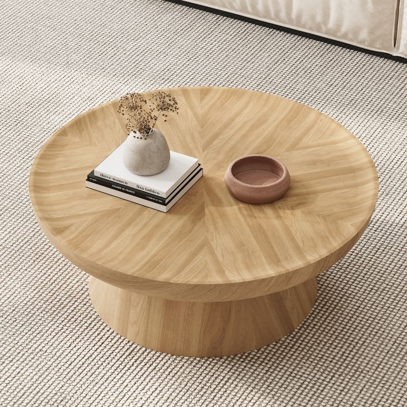 Round Walnut Nesting Coffee Tables | 2-Piece Set & Single Table Options - Modern Stackable Accent Tables