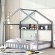 preview thumbnail 12 of 18, Full-Size House Bed with Roof & Storage,