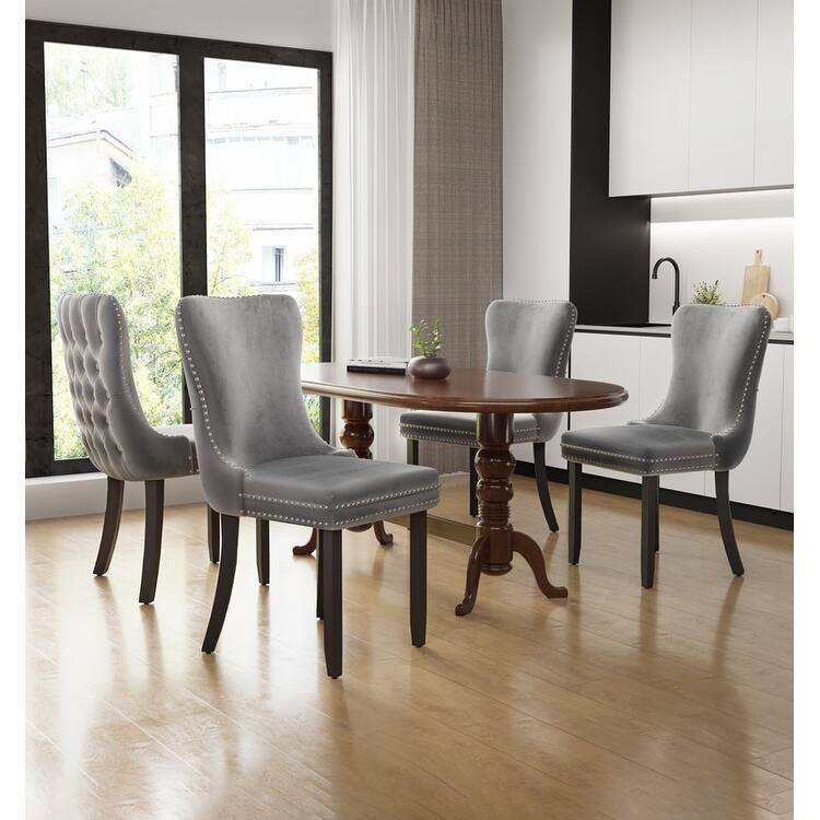 Upholstered Wing Back Dining Chair (Set of 2)
