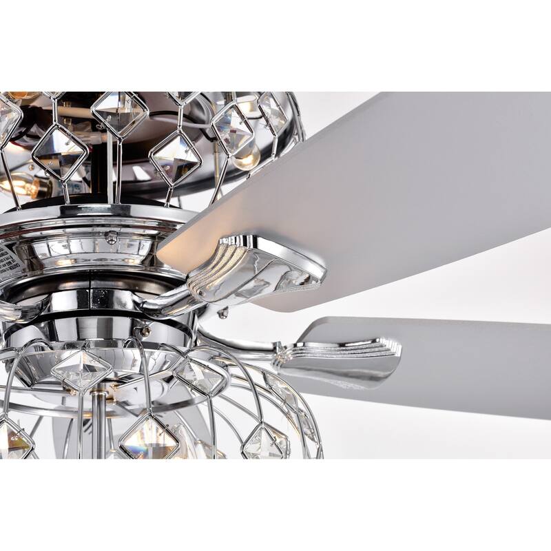 Ariana Chrome 52-inch Indoor Ceiling Fan with Crystal Light Kit