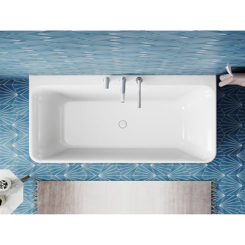 Sterling Unwind 60" Free Standing Acrylic Soaking Tub with Center