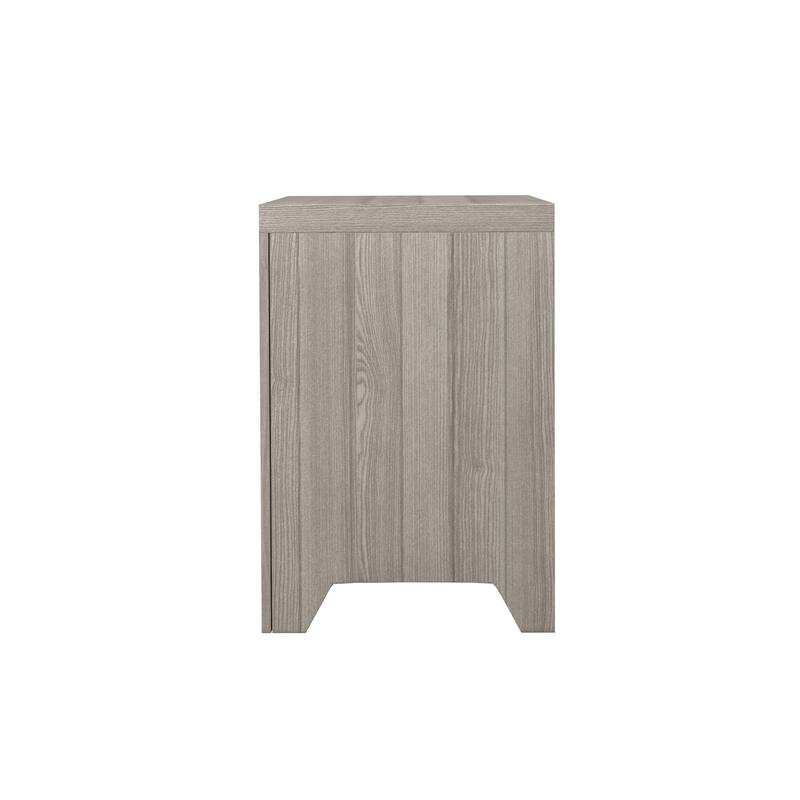 2 Drawer Nightstand with Ash Veneers, Transitional Design