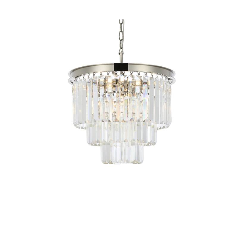 Royce Edge 9-Light Polished Nickel Chandelier