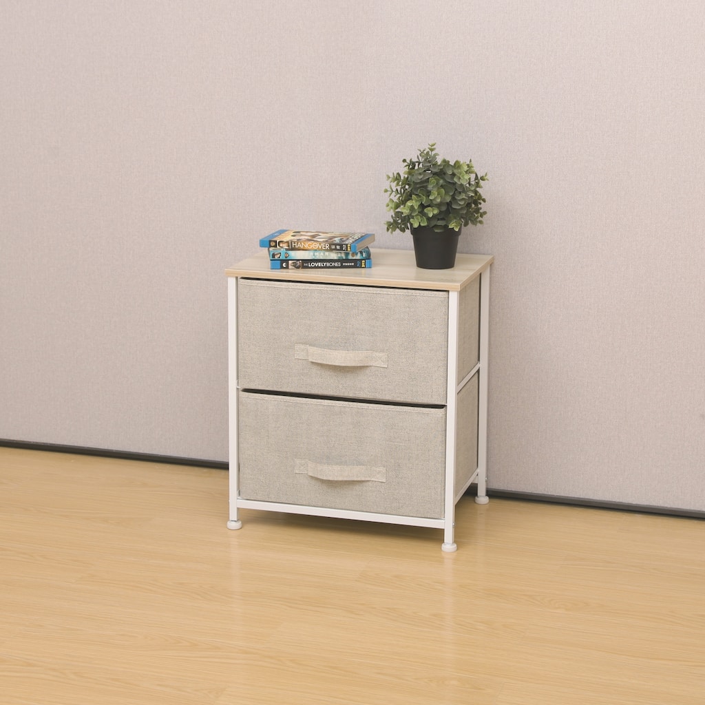 LCM Home Fashions Multiple Shelf Drawer Foldable Storage Chest Night Stand