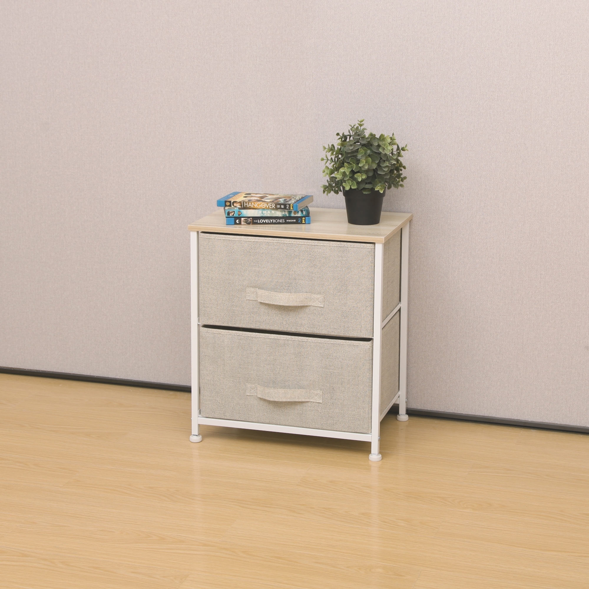 LCM Home Fashions Multiple Shelf Drawer Foldable Storage Chest Night Stand