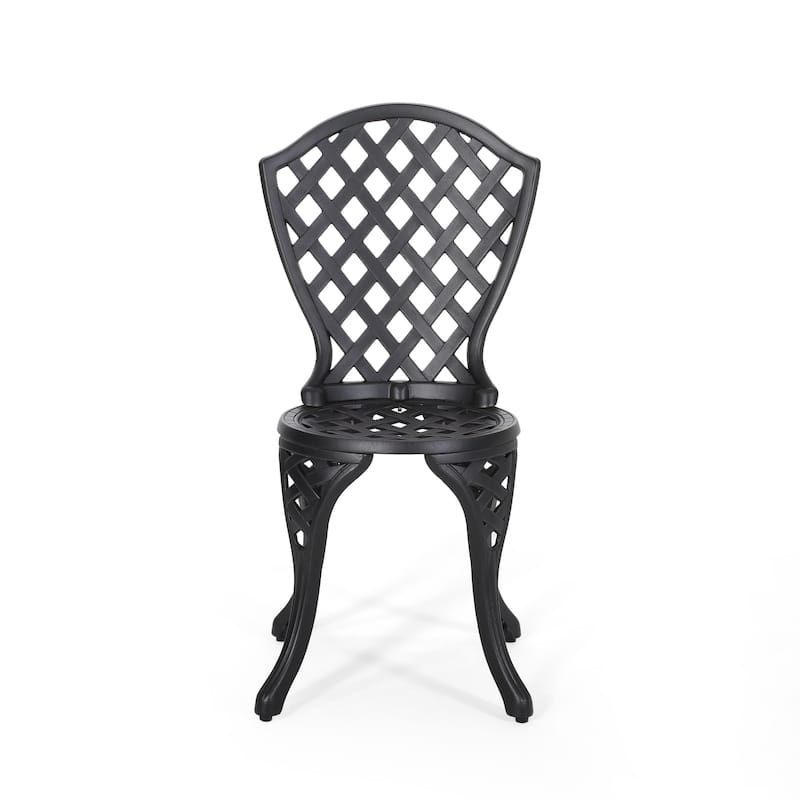 Roomfitters 3-Piece Metal Bistro Set Outdoor Patio Dining Furniture with Round Table and 2 Chairs, Black