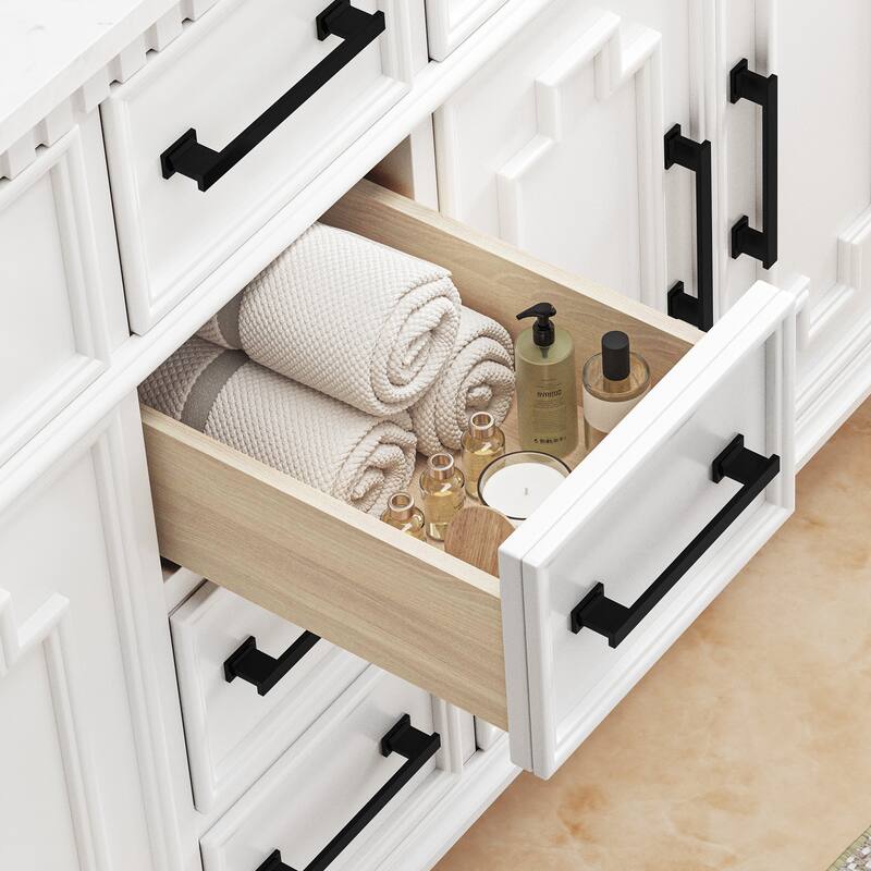 36 Inch Bathroom Vanity with Sink, Soft-Close Sliding Drawers & Cabinet, Bathroom Vanity Cabinet Set in White