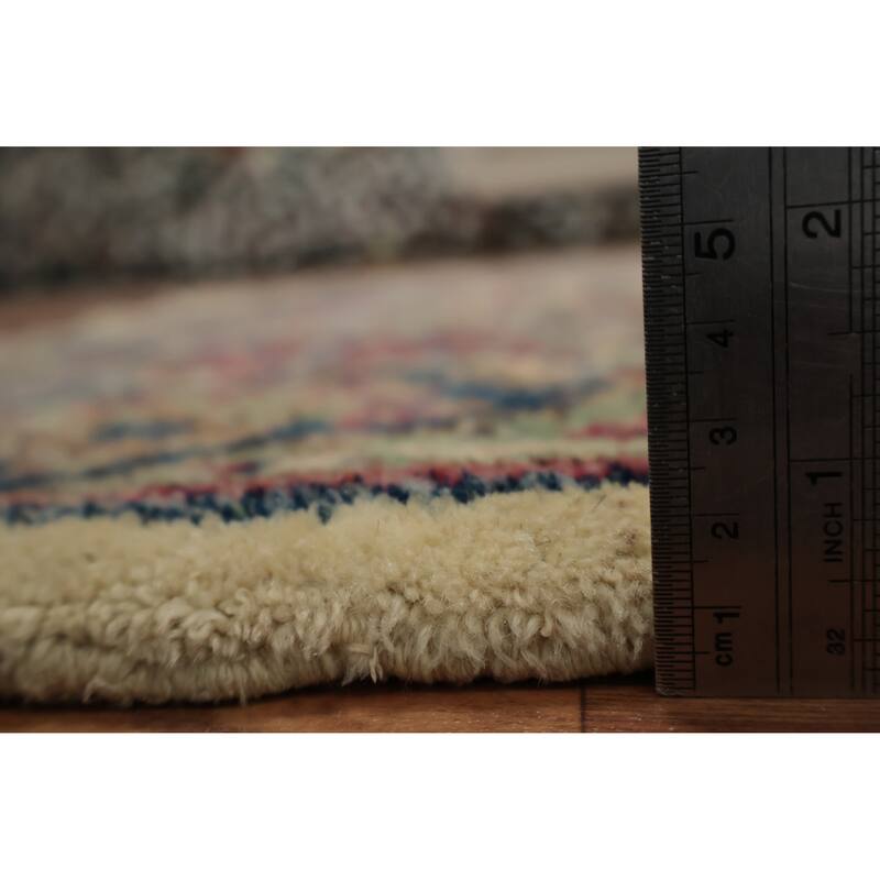 Hand Knotted Oriental 100% Wool Carpet Traditional Floral Beige & Ivories Kerman Area Rug - 7' 1'' X 4' 0''