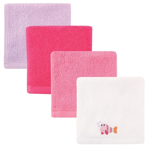 slide 1 of 1, Luvable Friends Baby Girl Super Soft Cotton Washcloths Set, Fish - One Size One Size - Fish