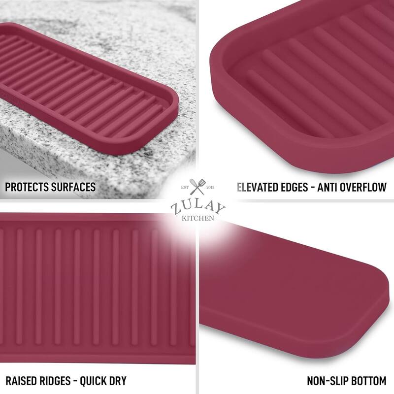 Zulay Kitchen Silicone Sponge Holder for Kitchen Sink