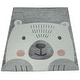 preview thumbnail 4 of 2, Kids Room Area Rug with a Cute Bear in 3D in Grey White