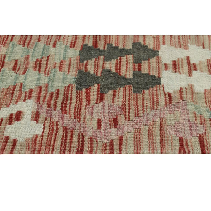 Sun Faded Flatweave Ronna Red/Ivory Runner - 2'9" x 9'7"
