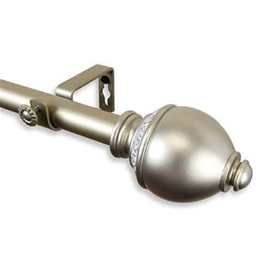 Mid-Century Window Curtain Rod - Tension Mount, Adjustable, Home Decor, Light Gold Finish, 65 Inch - 170