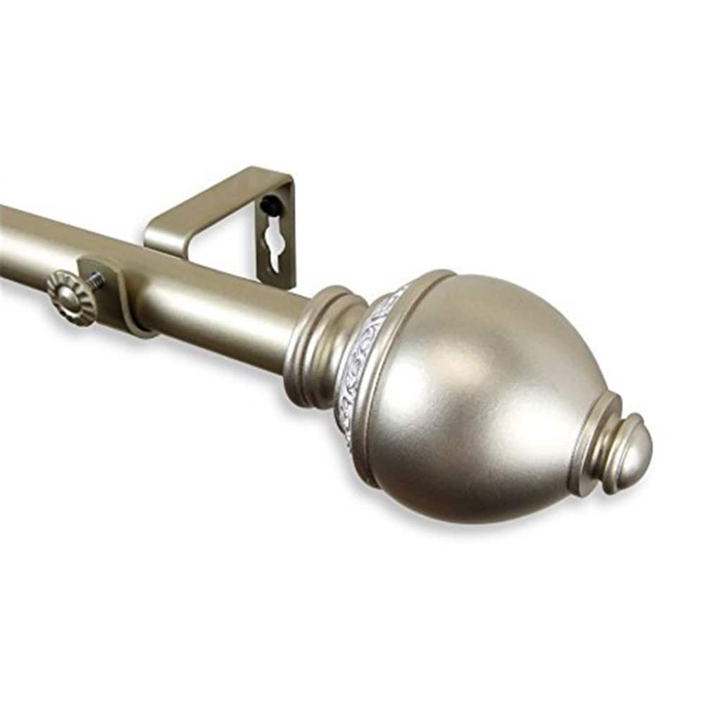 Mid-Century Window Curtain Rod - Tension Mount, Adjustable, Home Decor, Light Gold Finish, 65 Inch - 170