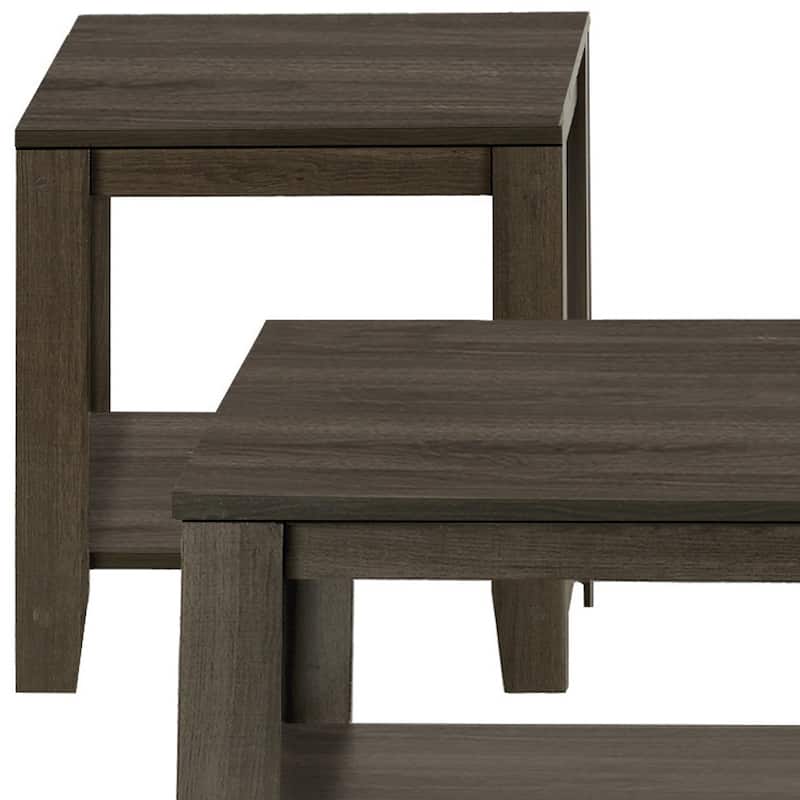 Set of 3 Coffee Tables with 3 Shelves for Living Room or Office Storage - 42” x 20.5” x 17”