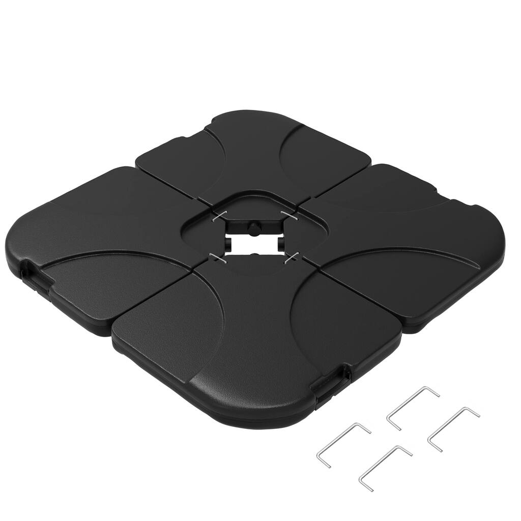 4-Piece (Black) Patio Weight Set-4-Piece Fillable Base-220-Pound Plate Sand for Cantilever and Offset Outdoor Umbrellas