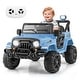 preview thumbnail 1 of 8, Gymax 12V Kids Ride on Truck Car w/ Remote Control Threaded Wheels 3 Blue - Kids
